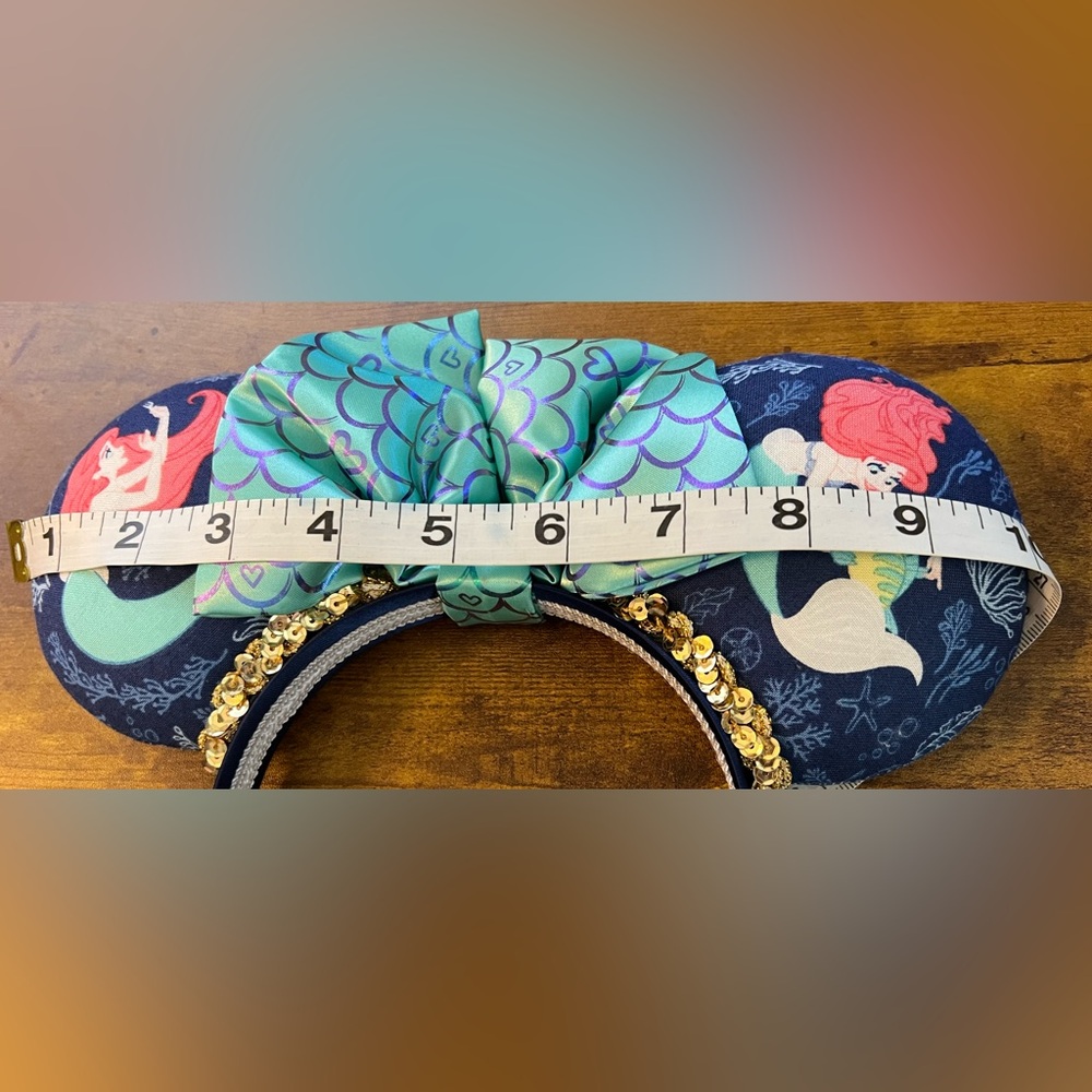 Little Mermaid Mickey Ears Headband Ariel Flounder Bow Disney EUC - Picture 8 of 9
